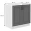 Stilo 80 PLN 2f bb kuhinjski element 2 vrata 80x52x82 cm tamno siva/bijela,2