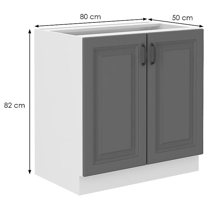 Stilo 80d 2f bb kuhinjski element 2 vrata 80x52x82 cm tamno siva/bijela