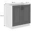 Stilo 80d 2f bb kuhinjski element 2 vrata 80x52x82 cm tamno siva/bijela,2