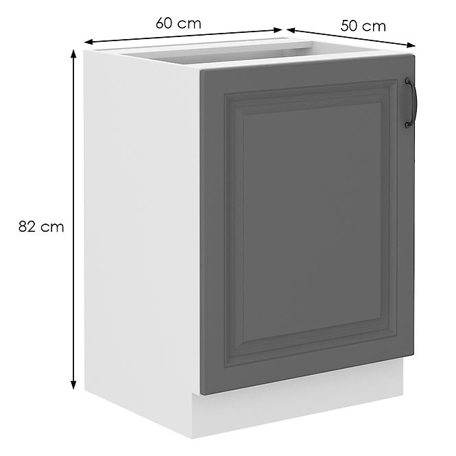 Stilo 60d 1f bb kuhinjski element 1 vrata 60x52x82 cm tamno siva/bijela