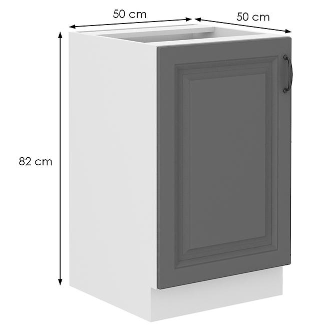 Stilo 50 PLN 1f bb kuhinjski element 1 vrata 50x52x82 cm tamno siva/bijela