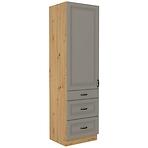Stilo 3s 1f kuhinjski element 1 vrata+3 ladice 60x57x210 cm siva/ natur (artisan hrast)