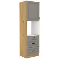 Stilo 3s 1f kuhinjski element 1 vrata+3 ladice 60x57x210 cm siva/ natur (artisan hrast)