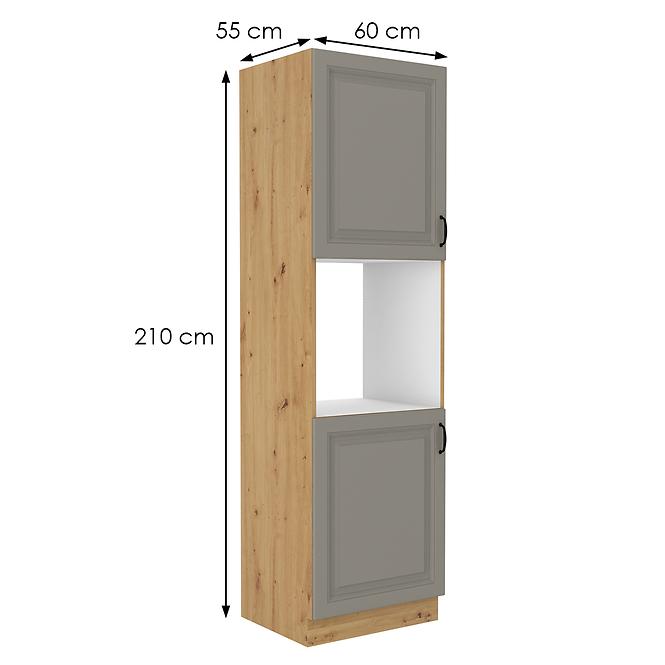 Stilo 2f kuhinjski element 2 vrata 60x57x210 cm siva/ natur (artisan hrast)