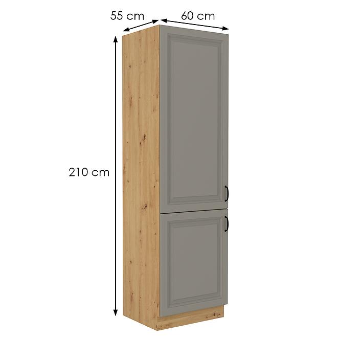 Stilo 2f kuhinjski element 2 vrata 60x57x210 cm siva/ natur (artisan hrast)