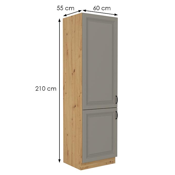 Stilo 2f kuhinjski element 2 vrata 60x57x210 cm siva/ natur (artisan hrast)