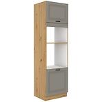 Stilo 2f kuhinjski element 2 vrata 60x57x210 cm siva/ natur (artisan hrast)