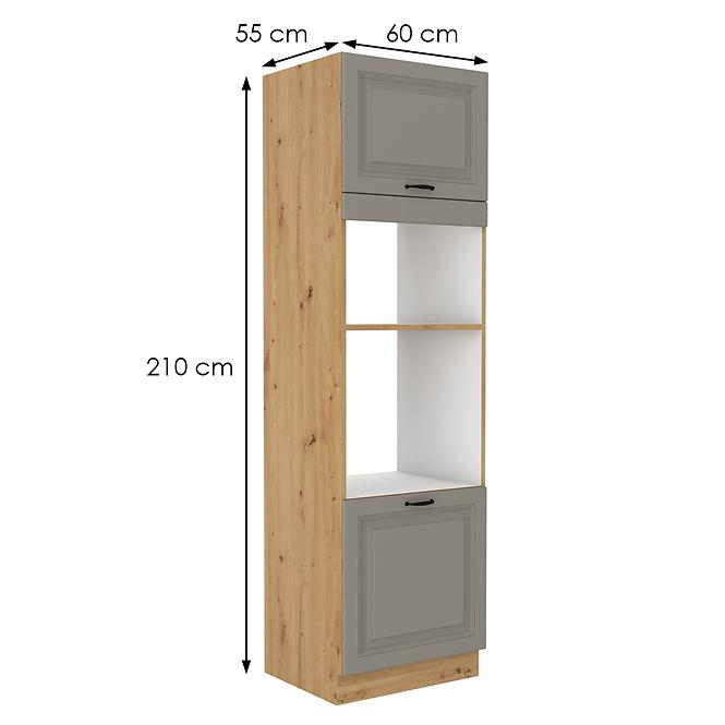 Stilo 2f kuhinjski element 2 vrata 60x57x210 cm siva/ natur (artisan hrast)