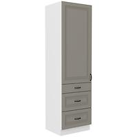 Stilo 3s 1f kuhinjski element 1 vrata+ 3 ladice 60x57x210cm siva/bijela