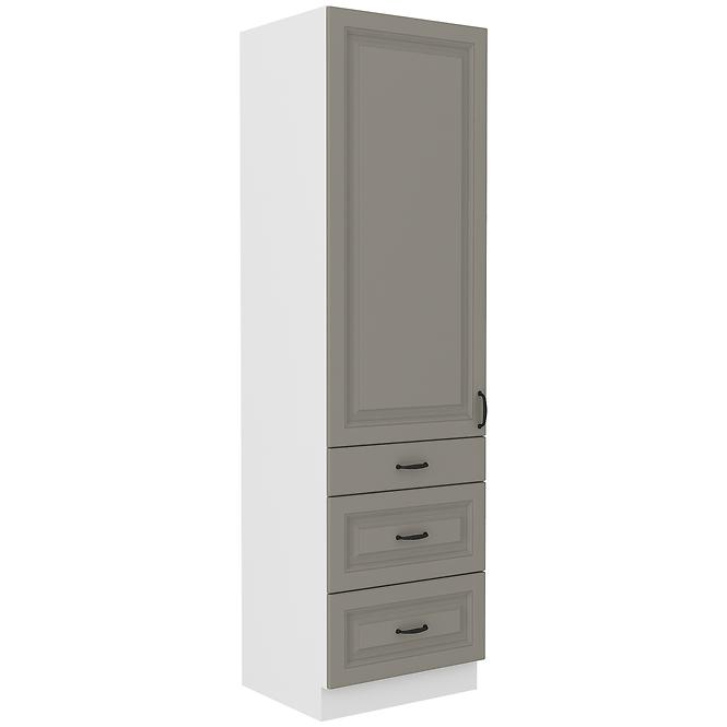 Stilo 3s 1f kuhinjski element 1 vrata+ 3 ladice 60x57x210cm siva/bijela