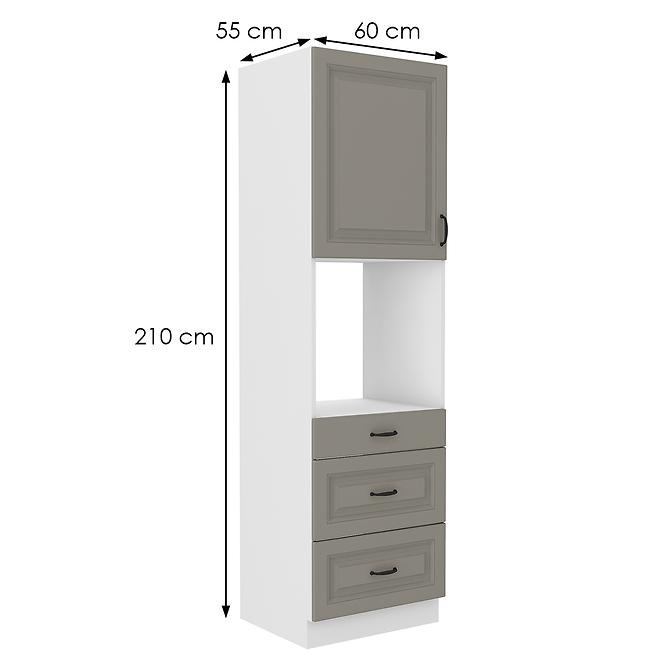 Stilo 3s 1f kuhinjski element 1 vrata+ 3 ladice 60x57x210cm siva/bijela