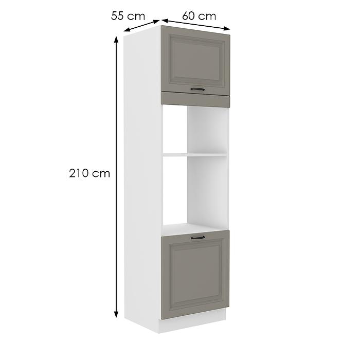 Stilo 2f kuhinjski element 2 vrata 60x57x210 cm  siva/bijela