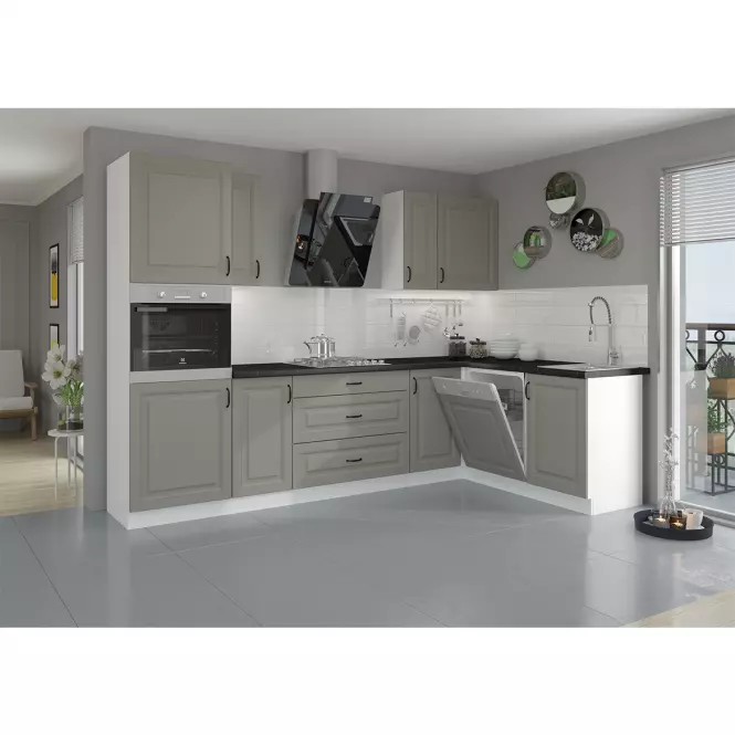 Stilo 2f kuhinjski element 2 vrata 40x57x210 cm  siva/bijela,3