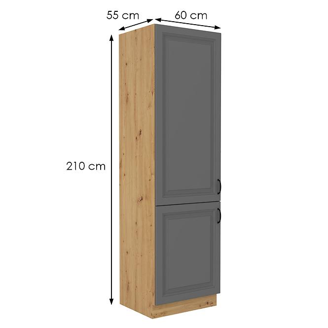 Stilo 2f kuhinjski element 2 vrata 60x57x210cm tamno siva/ natur (artisan hrast)