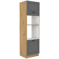 Stilo 2f kuhinjski element 2 vrata 60x57x210 cm tamno siva/ natur (artisan hrast)