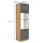 Stilo 2f kuhinjski element 2 vrata 60x57x210 cm tamno siva/ natur (artisan hrast),2