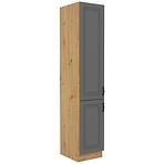 Stilo 2f kuhinjski element 2 vrata 40x57x210 cm tamno siva/ natur (artisan hrast)