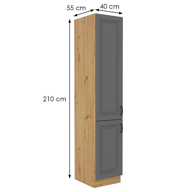 Stilo 2f kuhinjski element 2 vrata 40x57x210 cm tamno siva/ natur (artisan hrast)