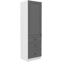 Stilo 3s 1f kuhinjski element 1 vrata+ 3 ladice 60x57x210 cm tamno siva/bijela