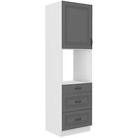 Stilo 3s 1f kuhinjski element 1 vrata+ 3 ladice 60x57x210 cm tamno siva/bijela