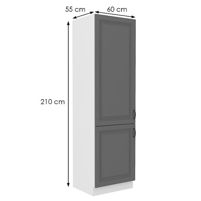 Stilo 2f kuhinjski element 2 vrata 60x57x210 cm tamno siva/bijela