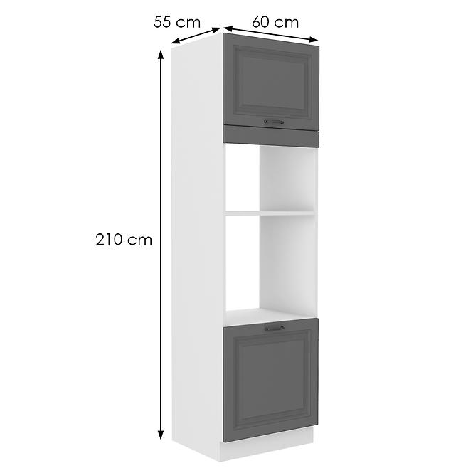 Stilo 2f kuhinjski element 2 vrata 60x57x210 cm tamno siva/bijela