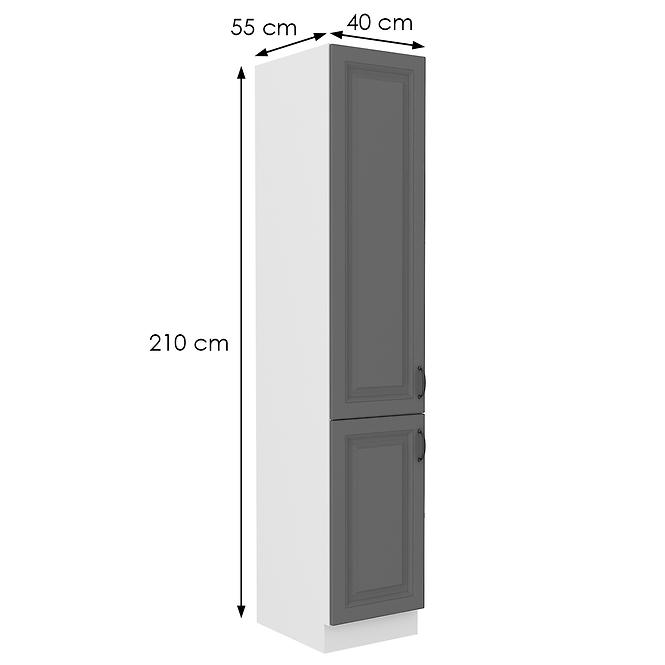 Stilo 2f kuhinjski element 2 vrata 40x57x210 cm tamno siva/bijela