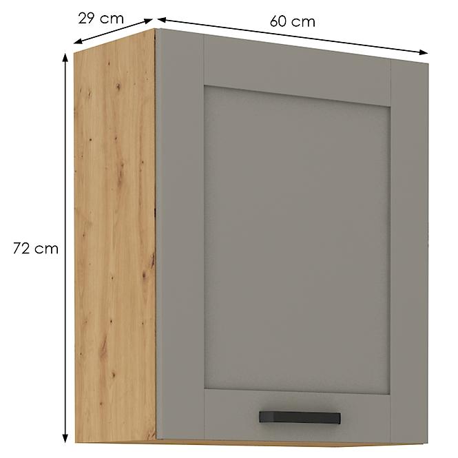 Luna 60G-72 1F ormarić kuhinjski 1 vrata 60x29x72 cm siva/natur (artisan hrast)