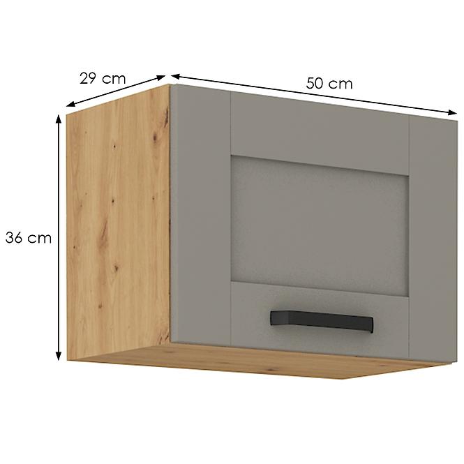 Luna 50GU-36 1F kuhinjski ormarić 1 vrata 50x31x36 cm siva/natur (artisan hrast)