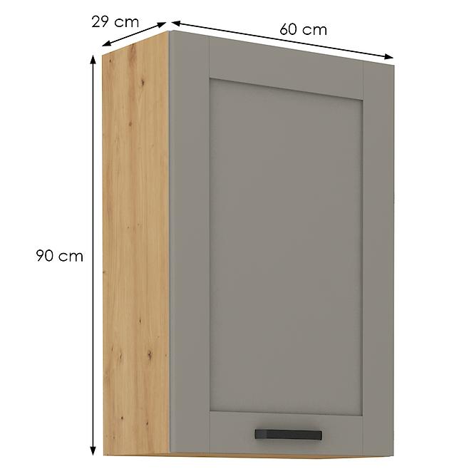 Luna 60G-90 1F ormar kuhinjski 1 vrata 60x31x90 cm siva/natur (artisan hrast)