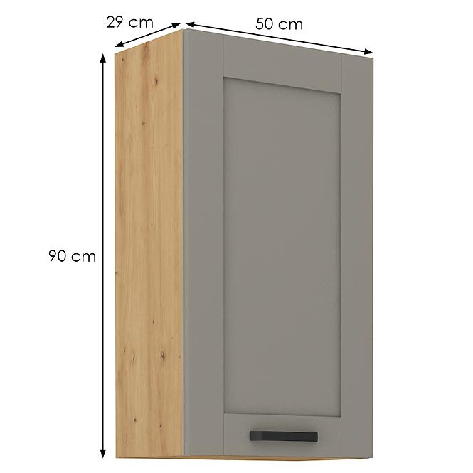 Luna 50G-90 1F ormar kuhinjski 1 vrata 50x31x90 cm siva/natur (artisan hrast)