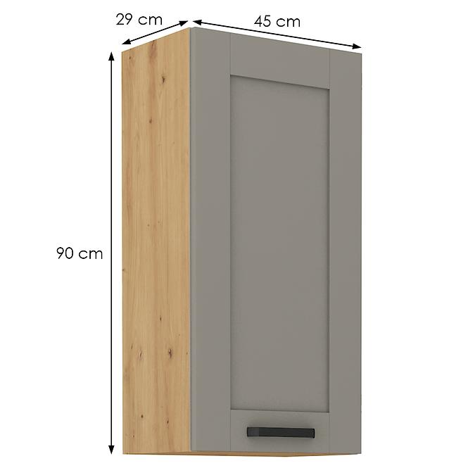 Luna 45G-90 1F kuhinjski ormarić 1 vrata 45x31x90 cm siva/natur (artisan hrast)