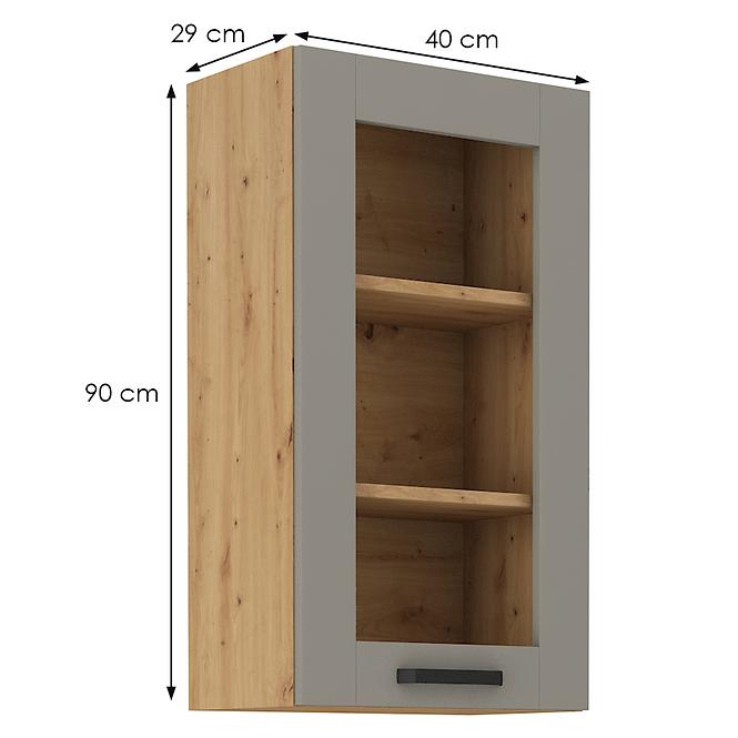 Luna 40GS-90 1F kuhinjski element 1 vrata 40x31x90 cm siva/natur (artisan hrast)