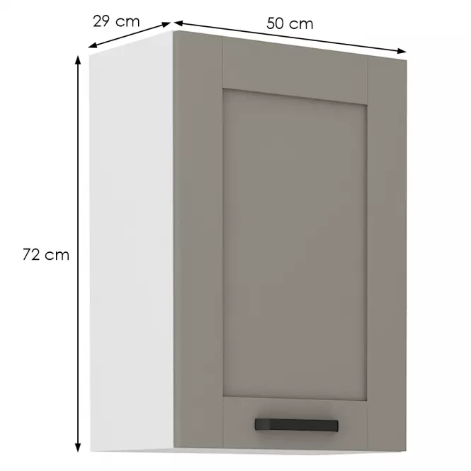 Luna 50G-72 1F kuhinjski element 1 vrata 50x31x72 cm siva/bijela,2