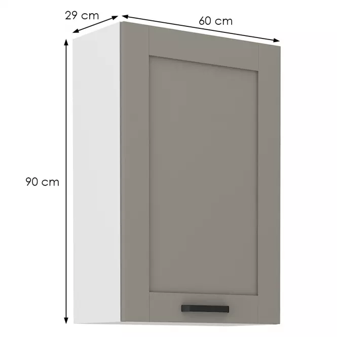 Luna 60G-90 1F kuhinjski element 1 vrata 60x31x90 cm siva/bijela,2