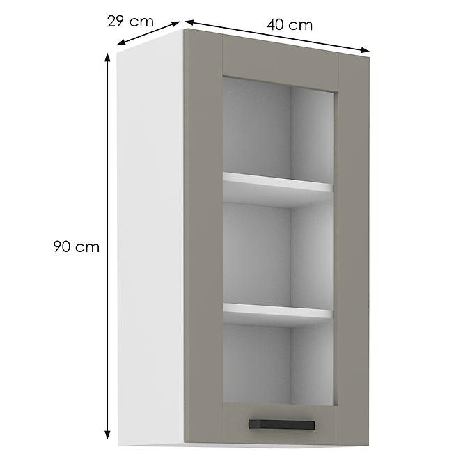 Luna 40GS-90 1F kuhinjski element 1 vrata 40x31x90 cm siva/bijela