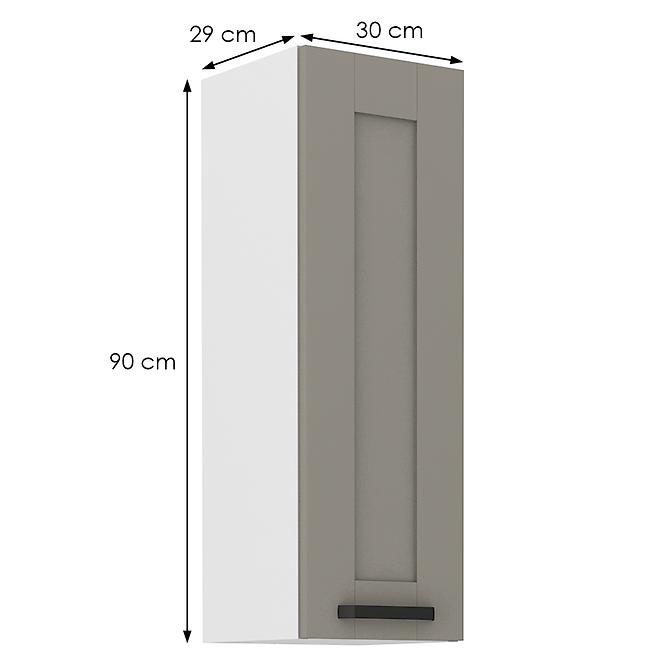 Luna 30G-90 1F kuhinjski element 1 vrata 30x31x90 cm siva/bijela