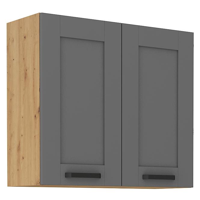 Luna 80G-72 2F kuhinjski element 2 vrata 80x31x72cm tamno siva/ natur (artisan hrast)
