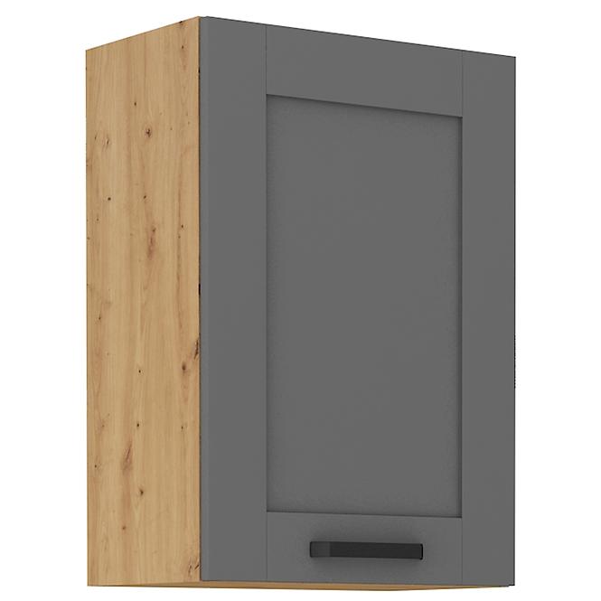 Luna 50G-72 1F kuhinjski element 1 vrata 50x31x72 cm tamno siva/ natur (artisan hrast)