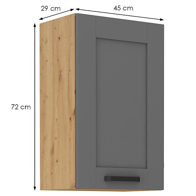 Luna 45G-72 1F kuhinjski element 45x31x72 cm tamno siva/ natur (artisan hrast)