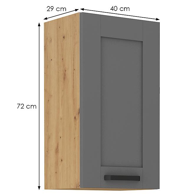 Luna 40G-72 1F kuhinjski element 1 vrata 40x31x72 cm tamno siva/ natur (artisan hrast)