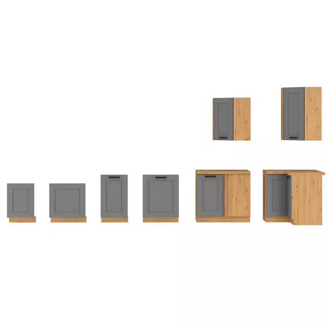 Luna 40G-72 1F kuhinjski element 1 vrata 40x31x72 cm tamno siva/ natur (artisan hrast),8