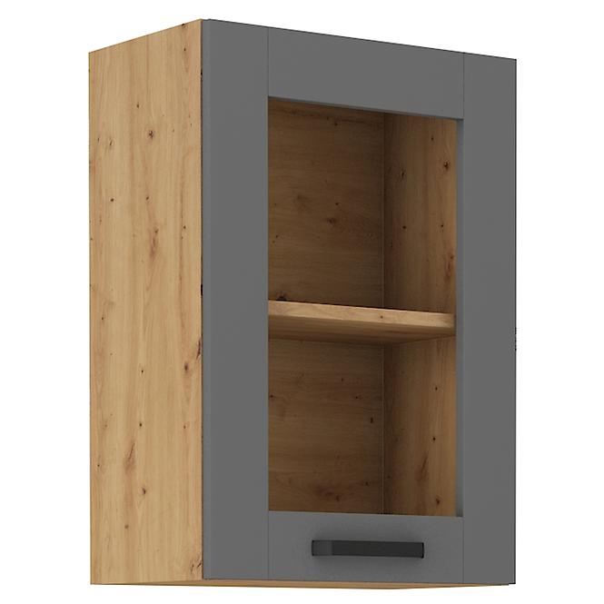Luna 40GS-72 1F kuhinjski element 1 vrata 40x31x72 cm tamno siva/ natur (artisan hrast)