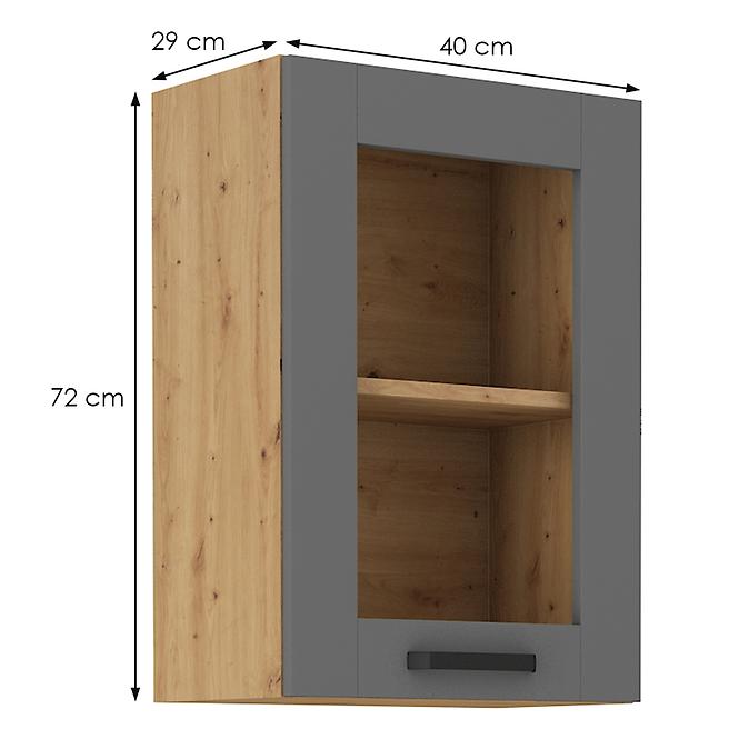 Luna 40GS-72 1F kuhinjski element 1 vrata 40x31x72 cm tamno siva/ natur (artisan hrast)