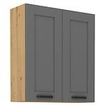 Luna 80G-90 2F kuhinjski element 2 vrata 80x31x90 cm tamno siva/ natur (artisan hrast)
