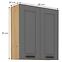 Luna 80G-90 2F kuhinjski element 2 vrata 80x31x90 cm tamno siva/ natur (artisan hrast),2