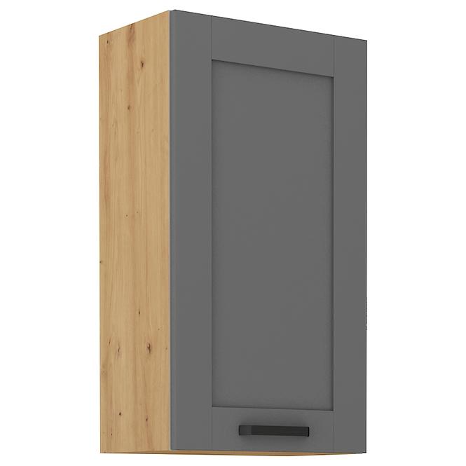 Luna  50G-90 1F kuhinjski element 1 vrata 50x31x90 cm tamno siva/ natur (artisan hrast)