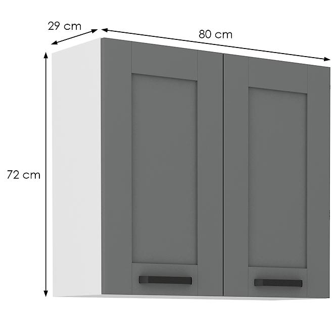 Luna 80G-72 2F kuhinjski element 2 vrata 80x31x72 cm tamno sivo/bijela
