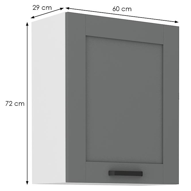 Luna 60G-72 1F kuhinjski element 1 vrata 60x31x72 cm tamno siva/bijela
