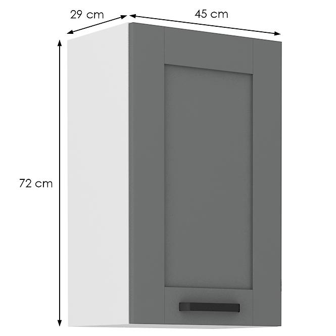 Luna 45G-72 1F kuhinjski element 1 vrata 45x31x72 cm tamno siva/bijela